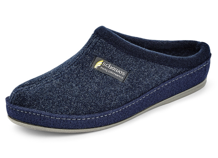 Schuhe - Atmungsaktive Herren-Hausschuhe, mit anatomisch geformtem Fußbett, in Größe 040 bis 046, in Farbe MARINE Ansicht 1