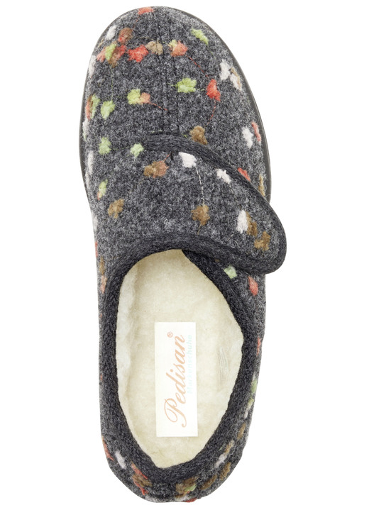 - Hausschuh mit anatomisch geformtem Fußbett, in Größe 036 bis 042, in Farbe GRAU-BUNT Ansicht 2