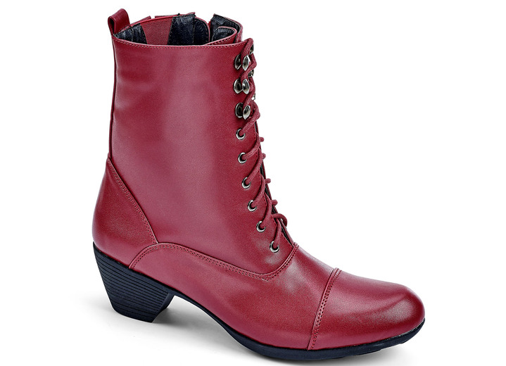 Stiefel & Stiefeletten - Schnür-Stiefelette mit Warmfutter, in Größe 036 bis 042, in Farbe ROT