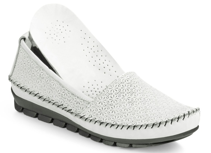 Slipper & Schnürschuhe - Gemini Mokassin-Slipper mit toller Prägung Ansicht 4 Slipper & Schnürschuhe - Gemini Mokassin-Slipper mit toller Prägung, in Größe 036 bis 042, in Farbe JEANSBLEU Ansicht 4