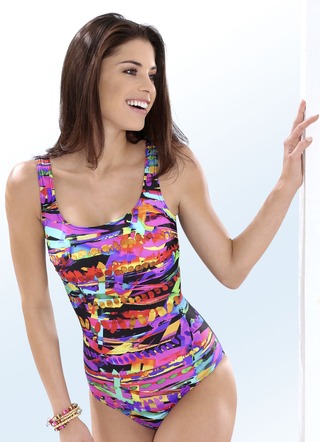 Schwab Badeanzug mit Halbkorsage und farbenfrohem Druckdessin