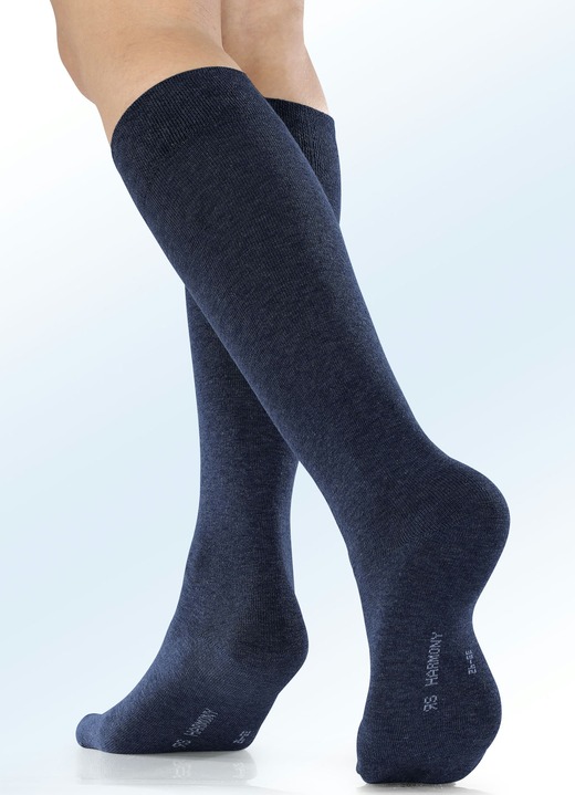 Strümpfe & Strumpfhosen - Sechserpack Kniestrümpfe mit Komfortbund, in Größe 1 (Schuhgr. 35-38) bis 3 (Schuhgr. 43-46), in Farbe 2X SCHWARZ, 2X MARINE, 2X ANTHRAZIT MELIERT Ansicht 4