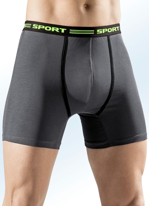 - Viererpack Pants mit Kontrastpaspeln, uni, in Größe 005 bis 011, in Farbe 2X GRAFIT-SCHWARZ, 2X SCHWARZ-GRAFIT