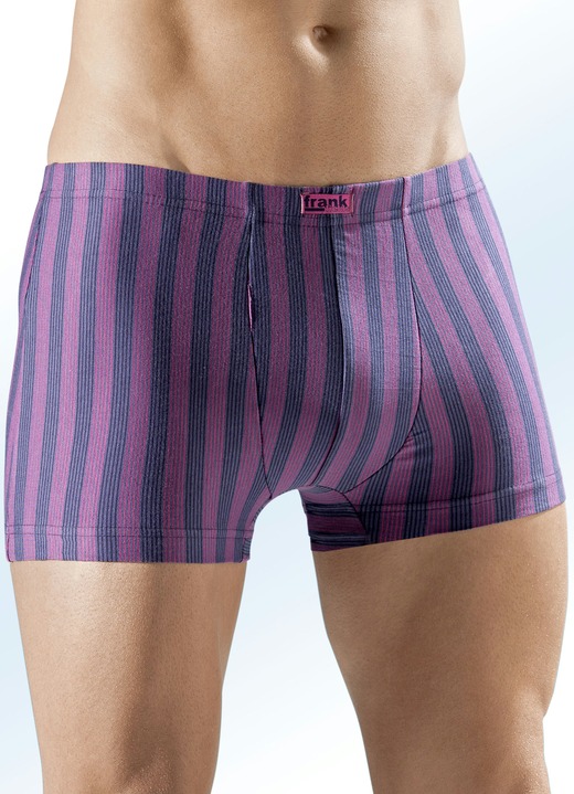 Pants & Boxershorts - Viererpack Pants, gestreift, in Größe 3XL (9) bis XXL (8), in Farbe 2X GRAUBLAU-BEERE, 2X GRAUBLAU-SMARAGD