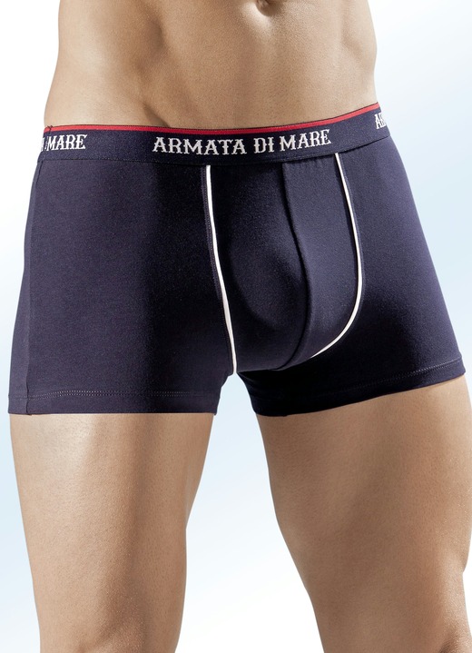 Pants & Boxershorts - Viererpack Pants mit Zierpaspeln, uni, in Größe 007 bis 010, in Farbe 2X MARINE, 2X SCHWARZ