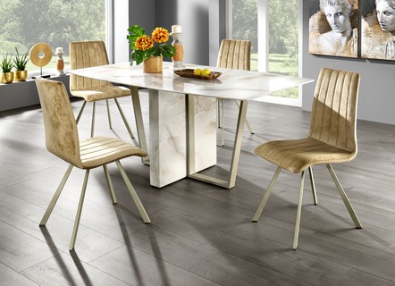 5 Teilige Essgruppe Mit Stuhle Aus Samtstoff Stuhle Sitzbanke Bader
