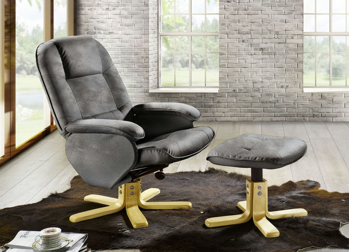 TV-Sessel / Relax-Sessel - Relax-Sessel mit Hocker, in Farbe CREME Ansicht 3