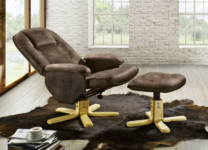 TV-Sessel / Relax-Sessel - Relax-Sessel mit Hocker, in Farbe BRAUN Ansicht 1