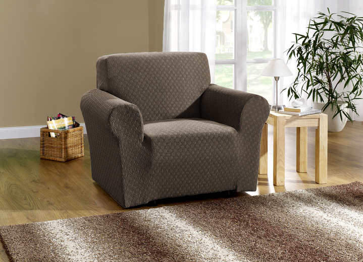 Sessel- & Sofaüberwürfe - Stretchbezüge mit schöner Strukturierung Ansicht 16 Sessel- & Sofaüberwürfe - Stretchbezüge mit schöner Strukturierung, in Größe 101 (Sesselbezug) bis 115 (Stuhlbezüge, 4er-Set), in Farbe BEIGE Ansicht 16