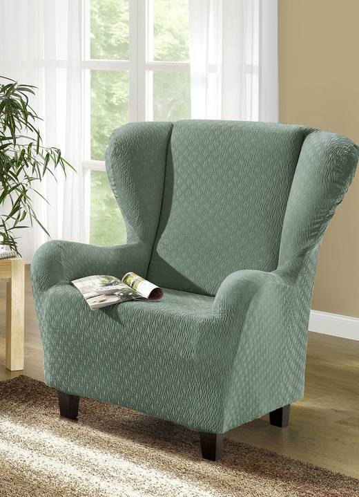 Sessel- & Sofaüberwürfe - Stretchbezüge mit schöner Strukturierung Ansicht 6 Sessel- & Sofaüberwürfe - Stretchbezüge mit schöner Strukturierung, in Größe 101 (Sesselbezug) bis 115 (Stuhlbezüge, 4er-Set), in Farbe BEIGE Ansicht 6