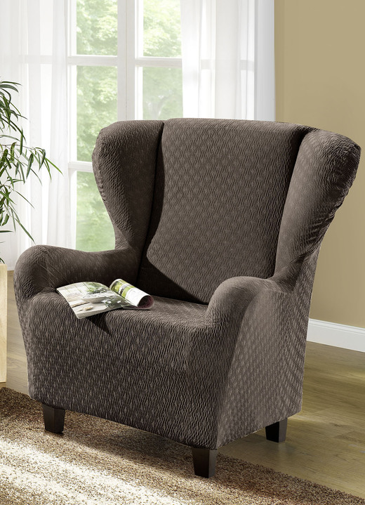 Sessel- & Sofaüberwürfe - Stretchbezüge mit schöner Strukturierung Ansicht 18 Sessel- & Sofaüberwürfe - Stretchbezüge mit schöner Strukturierung, in Größe 101 (Sesselbezug) bis 115 (Stuhlbezüge, 4er-Set), in Farbe BEIGE Ansicht 18