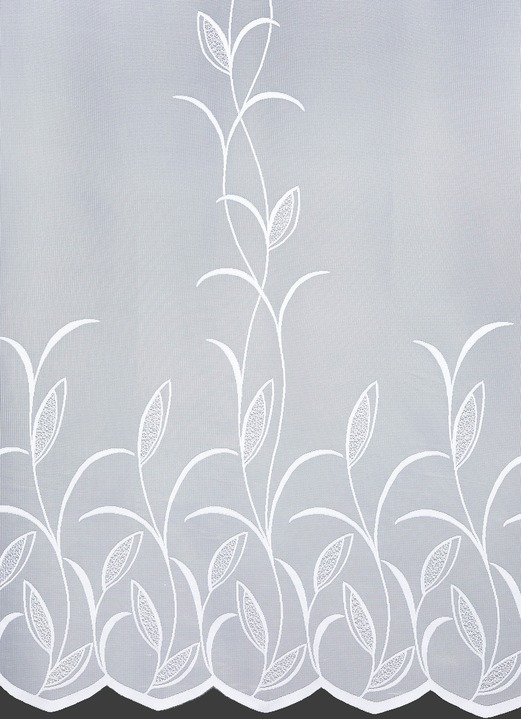 - Langstore mit naturnahem Blätterdessin, in Größe 236 (H225xB300 cm) bis 291 (H245xB450 cm), in Farbe WEISS Ansicht 2