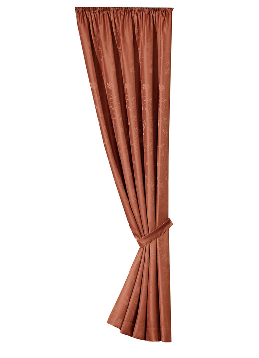 Klassisch - Exquisiter Einzelschal mit edlem Glanz, in Größe 364 (H150xB132 cm) bis 899 (2er-Pack Raffhalter, ca. 60 cm), in Farbe NATUR Ansicht 4