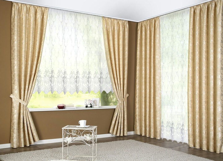 Klassisch - Fensterdekoration mit Universalschienenband, in Größe 126 (Blumenfenster-Store H105xB450 cm) bis 283 (Langstore H245xB300 cm), in Farbe WEIß Ansicht 1