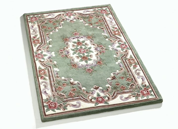 Klassisch - Handgetuftete Brücken und Teppiche Ansicht 15 Klassisch - Handgetuftete Brücken und Teppiche, in Größe 111 (Brücke, 60x 90 cm) bis 325 (Bettumrandung, 3-teilig), in Farbe BLAU Ansicht 15