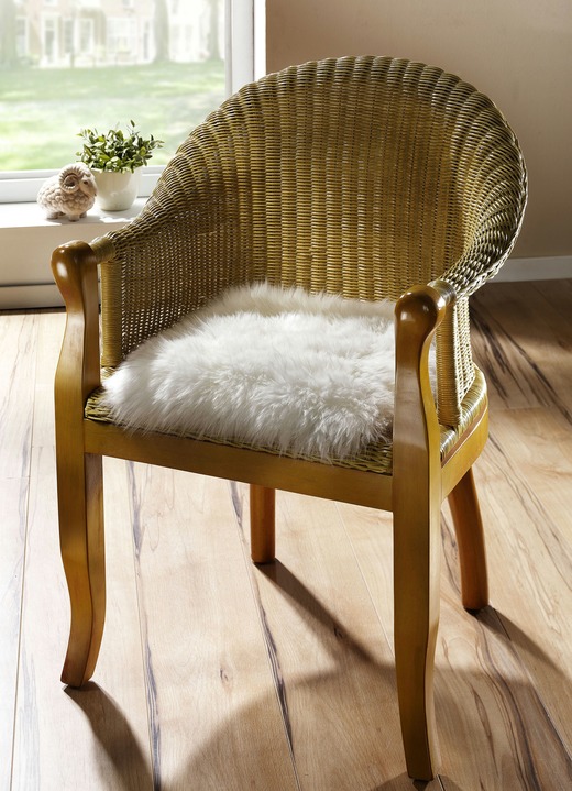 Wohnaccessoires - Merino-Lammfell-Sitzauflage in Tierform Ansicht 2 Wohnaccessoires - Merino-Lammfell-Sitzauflage in Tierform, in Farbe NATURWEISS Ansicht 2