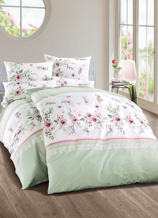 Bettwäschegarnituren - Jersey  Bettwäsche-Garnitur aus 100% Baumwolle – Farbe GRÜN Bettwäschegarnituren - Jersey  Bettwäsche-Garnitur aus 100% Baumwolle, in Größe 111 (40/80 cm + 135/200 cm) bis 412 (4-teiliges Sparset: 2x 80/80 cm + 2x 135/200 cm), in Farbe TERRA