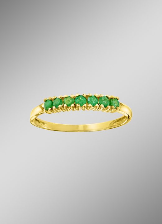 Ringe - Damenring mit Smaragd, in Größe 160 bis 220, in Farbe