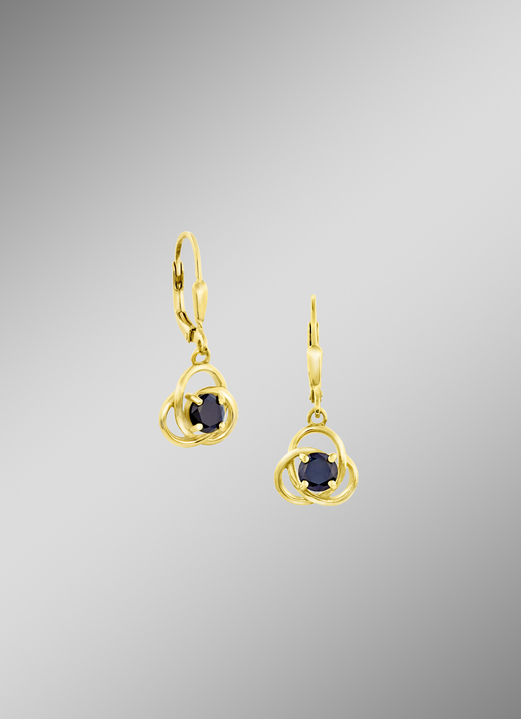 Ohrschmuck - Ohrringe mit echten Safiren, in Farbe