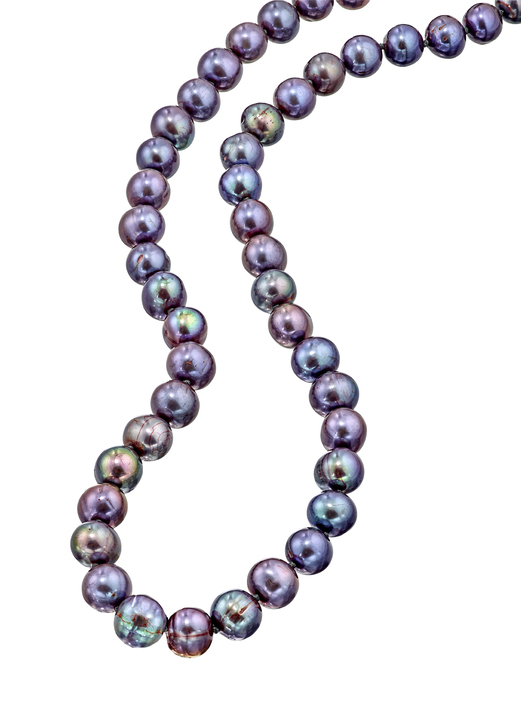Halsketten - Süsswasser-Zuchtperlenkette: Ein Schmuckstück für die Ewigkeit, in Farbe , in Ausführung Perlen tahitifarben Ansicht 3