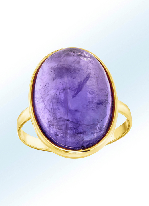 Ringe - Damenring mit echt Amethyst-Cabochon, in Farbe