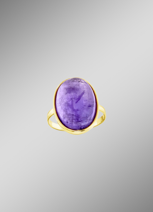 SALE % - Damenring mit echt Amethyst-Cabochon, in Größe 160 bis 220, in Farbe  Ansicht 1