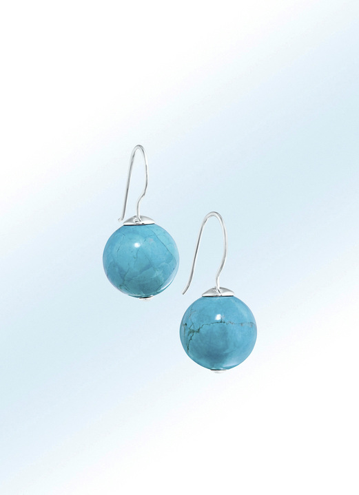 Ohrschmuck - Ohrhaken mit Türkis, in Farbe