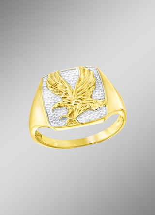 Herrenring Adler mit 3 Diamanten