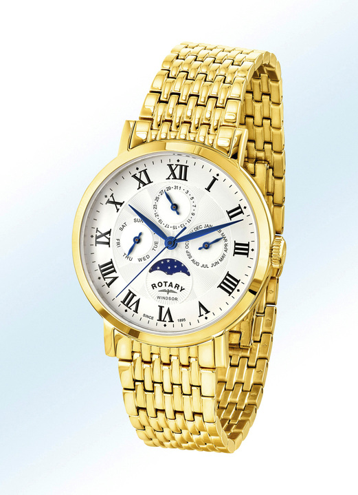 Quartzuhren - Klassische Herrenuhr der Marke Rotary, in Farbe GOLD