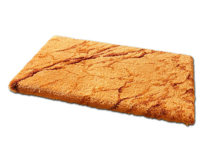 Badgarnituren - Badgarnitur von Grund mit Marmor-Dessin, in Größe 100 (Vorleger halbrund, 50x 80 cm) bis 112 (Motiv-WC-Deckelbezug, 47x 50 cm), in Farbe WEISS Ansicht 6