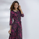 Langarm - Kleid mit Bindegürtel in Schlupfform – Farbe NACHTBLAU-CHIANTI Langarm - Kleid mit Bindegürtel in Schlupfform, in Größe 036 bis 052, in Farbe NACHTBLAU-TÜRKIS