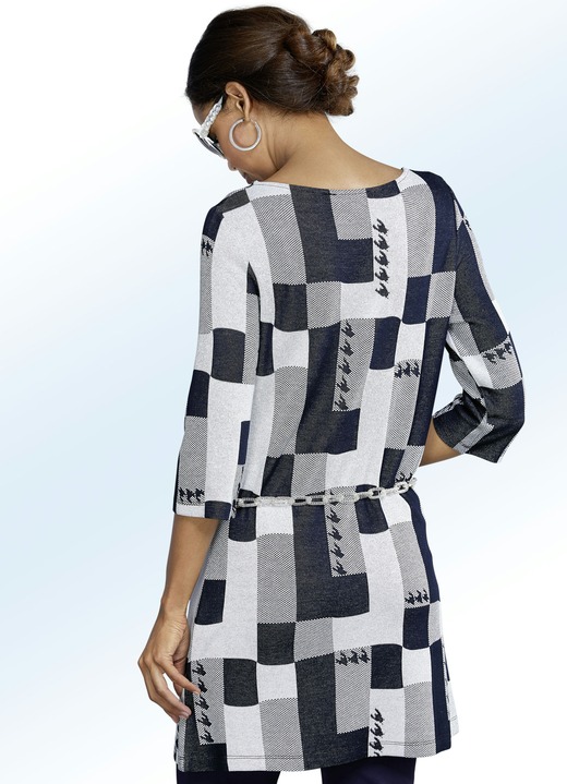 - Strick-Tunika mit dezentem Glitzer, in Größe 036 bis 052, in Farbe DUNKELMARINE-SILBER-ECRU Ansicht 2