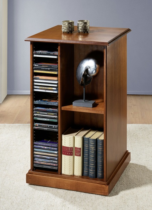 - Teilmassives CD-Regal für ca. 80 CDs, in Farbe KIRSCHBAUM, in Ausführung CD-Regal ohne  Intarsien Ansicht 3