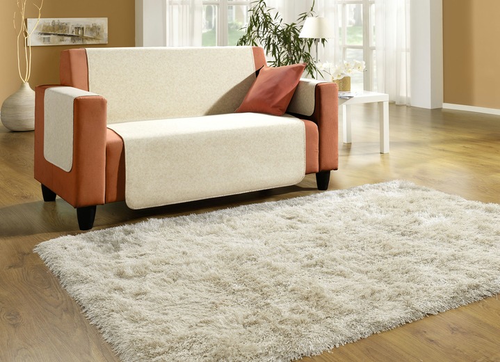 Sessel- & Sofaüberwürfe - Sessel-,Couch- und Armlehnenschoner mit Bandeinfassung, in Größe 101 (Sesselschoner, 50x150 cm) bis 865 (2 Armlehnenschoner, 50x 70 cm), in Farbe BEIGE Ansicht 11