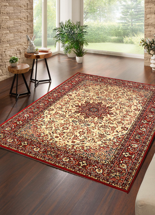 Klassisch - Strapazierfähige Brücken und Teppiche mit besonders hohe Flordichte, in Größe 111 (Brücke, 60x110 cm) bis 252 (Teppich, 165x230 cm), in Farbe BEIGE MEDAILLON Ansicht 1