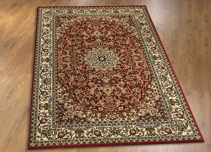 Klassisch - Strapazierfähige Brücken und Teppiche mit besonders hohe Flordichte, in Größe 111 (Brücke, 60x110 cm) bis 174 (Brücke, 130x200 cm), in Farbe ROT MEDAILLON Ansicht 1