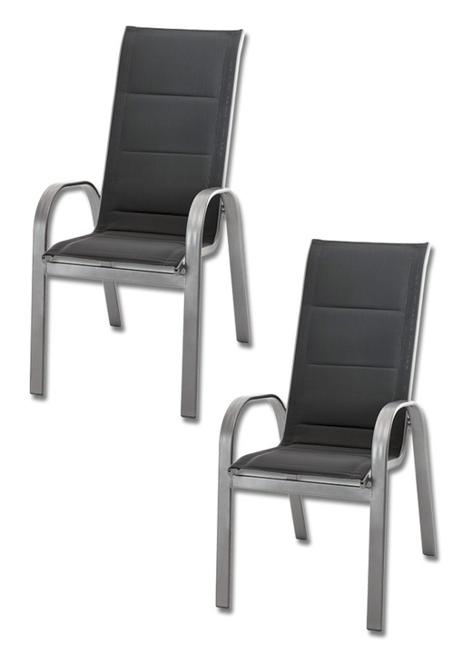 Garten - Sitzgruppe Amalfi Deluxe, in Farbe GRAU, in Ausführung Stapelsessel Amalfi Deluxe, 2er-Set Ansicht 1