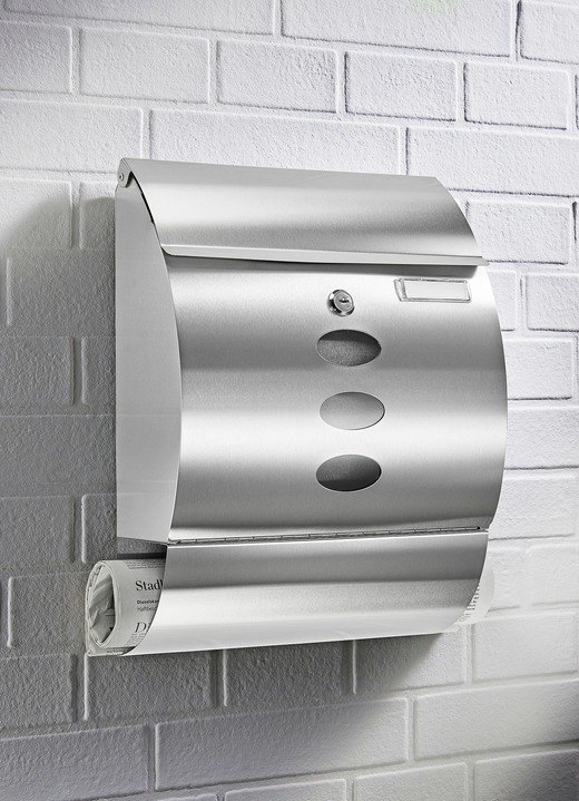 Gartengeräte und Zubehör - Abschließbarer Edelstahl-Briefkasten, in Farbe SILBER