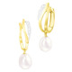Ohrschmuck - Creolen mit Süßwasser-Zuchtperle, in Farbe  – Ansicht 2