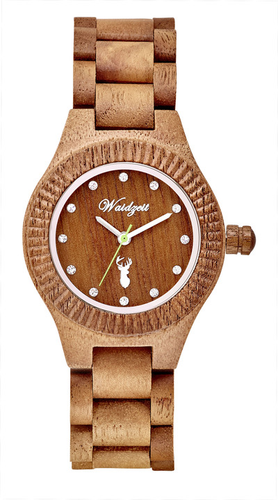 Damenuhren - Waidzeit-Damenuhr komplett aus Walnussholz, in Farbe  Ansicht 2