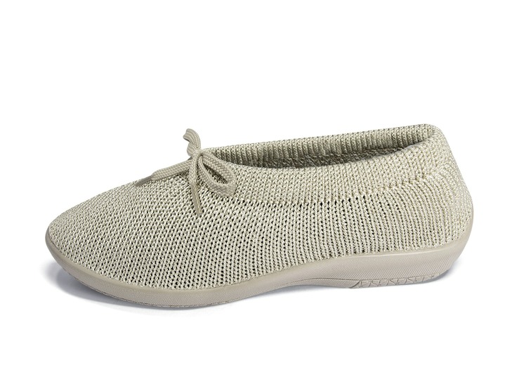 Komfortschuhe - Ballerina mit elastischem Einschlupf und Schnürung, in Größe 036 bis 042, in Farbe SCHWARZ Ansicht 3