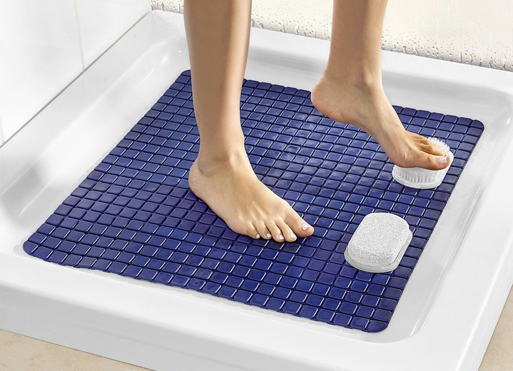 - Duschmatte 3-in-1, in Farbe BLAU-WEISS Ansicht 1