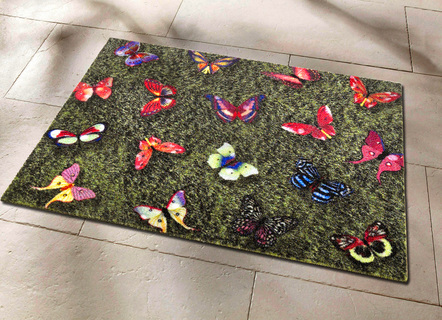 Fußmatte Schmetterlinge mit rutschhemmender Rückseite