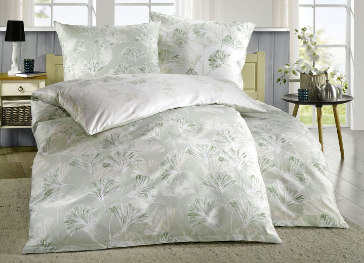 Bettwäschegarnituren - Mako-Satin Bettwäsche-Garnitur Ansicht 2 Bettwäschegarnituren - Mako-Satin Bettwäsche-Garnitur, in Größe 111 (40/80 cm + 135/200 cm) bis 115 (80/80 cm + 155/220 cm), in Farbe BLAU Ansicht 2