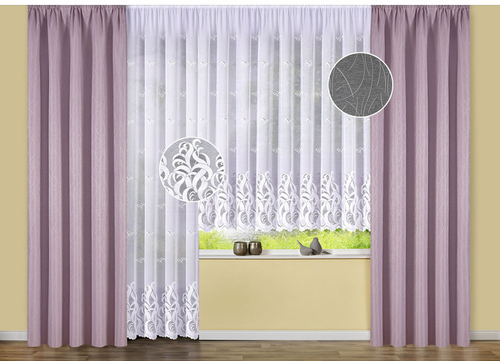 Klassisch - Blumenfenster-Store mit Universalschienenband Ansicht 3 Klassisch - Blumenfenster-Store mit Universalschienenband, in Größe 140 (H120xB300 cm) bis 179 (H175xB450 cm), in Farbe WEISS Ansicht 3