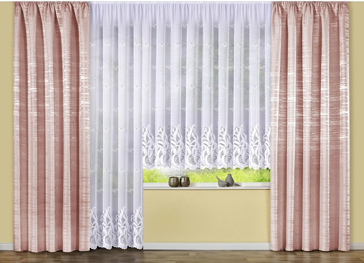 - Übergardine aus Dekostoff, in Größe 358 (H145xB140 cm) bis 456 (H245xB140 cm), in Farbe ROSÉ Ansicht 3