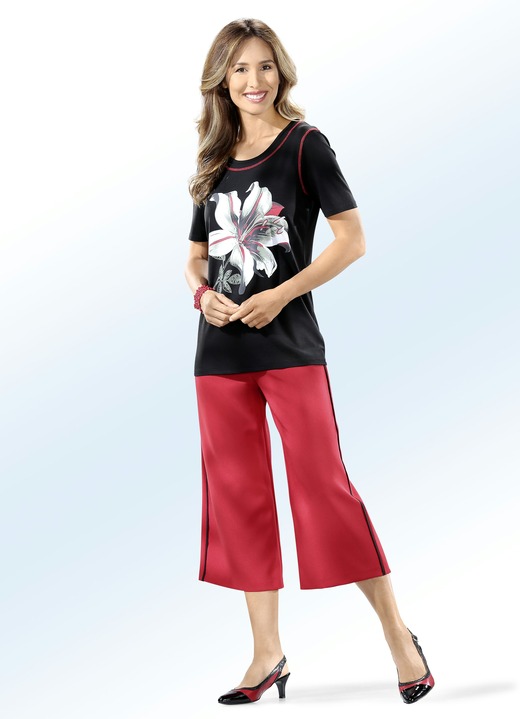 Hosen - Rockhose mit angesagter Kontrastpaspel, in Größe 018 bis 054, in Farbe M''GRAU-SCHWARZ Ansicht 4