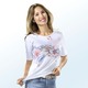 Kurzarm - Shirt mit Flatlock-Naht – Farbe WEISS – Ansicht 1 Kurzarm - Shirt mit Flatlock-Naht, in Größe 034 bis 052, in Farbe WEISS – Farbe WEISS – Ansicht 1