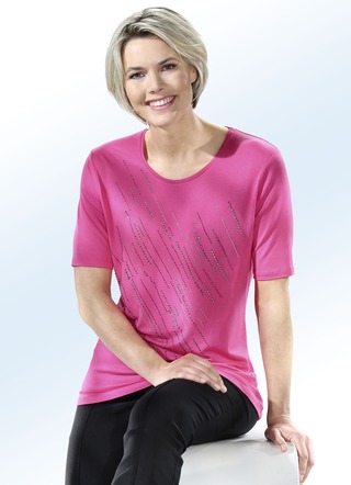 Shirt mit Strasszier im Vorderteil in 3 Farben