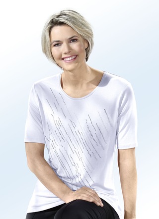 Shirt mit Strasszier im Vorderteil in 3 Farben